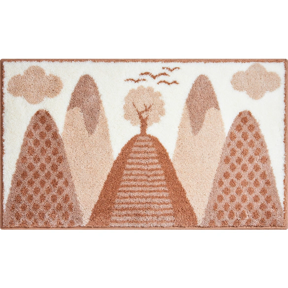 Badematte »Mountains«, BxL: 60 x 90 cm, beige, aus 100% Polyacryl