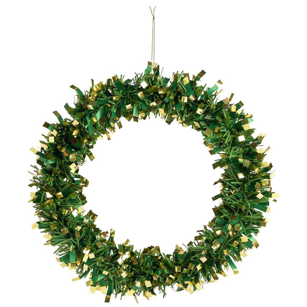 Couronne No&euml;l artificielle vert/doré ou vert/rouge Ø30cm