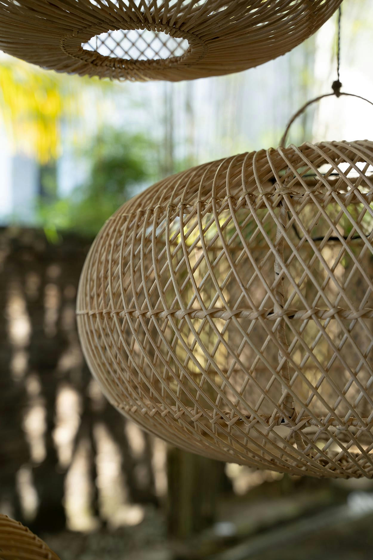 WHOLLY - Abat-jour en rotin naturel 50x35