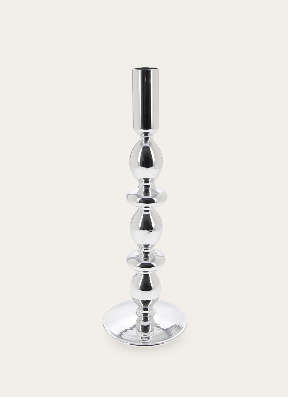 BOUGEOIR EN VERRE ARGENTÉ OPAQUE ARGENTE
