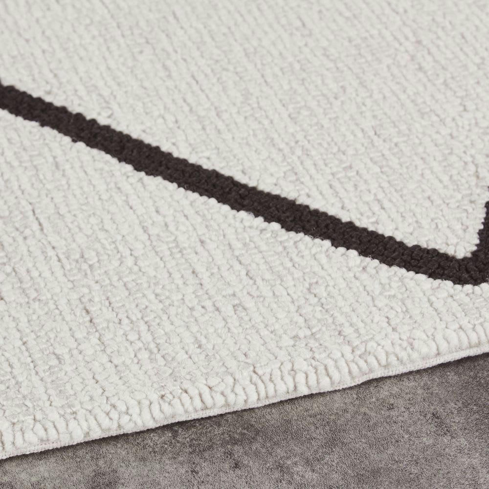 JACALANA - Tapis en polypropylène motifs géométriques écrus et noirs 140x200