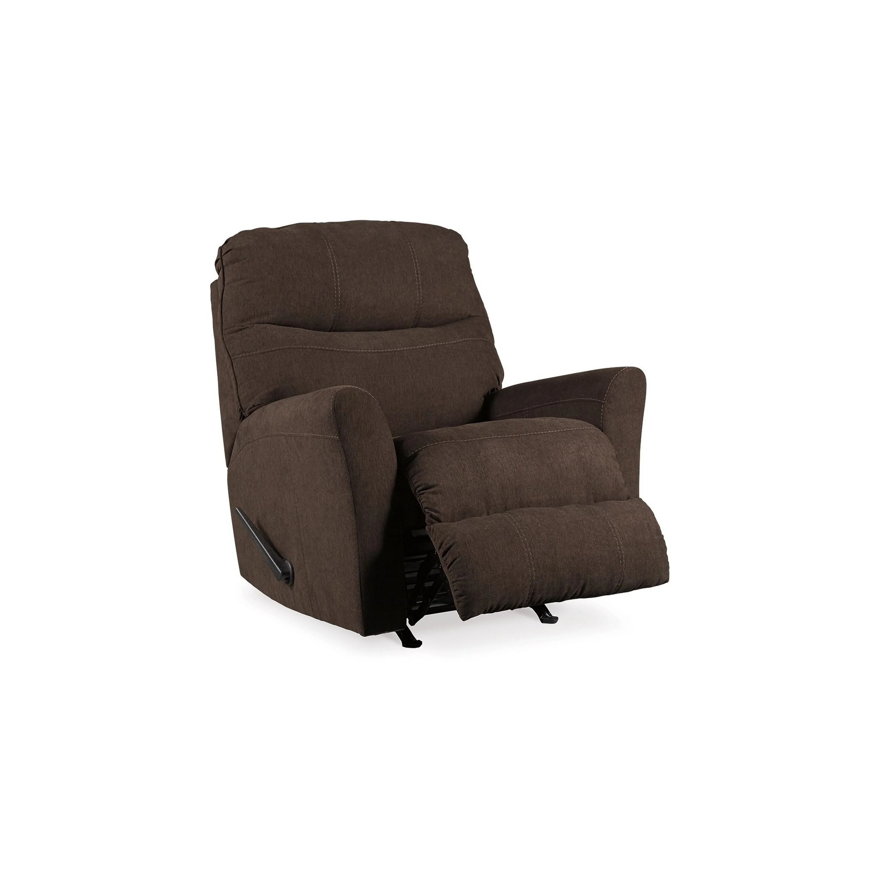 Maine Manual Rocker Recliner Chair, Walnut Brown Polyester Nylon