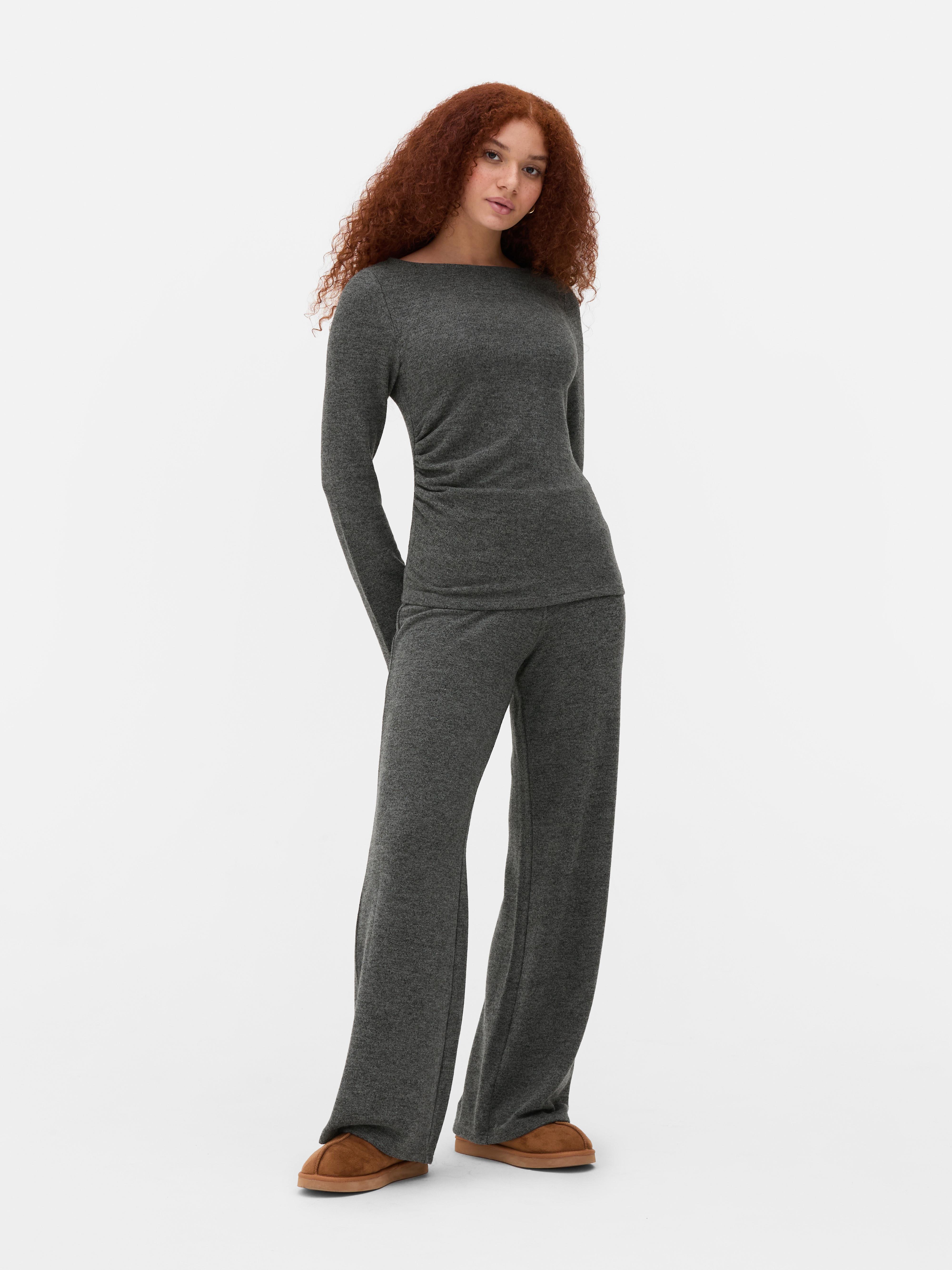 Scoop Neck Ruche Detail Top