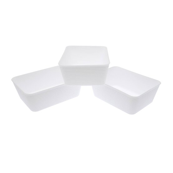 White Storage Organisers 17cm x 12cm 3 Pack
