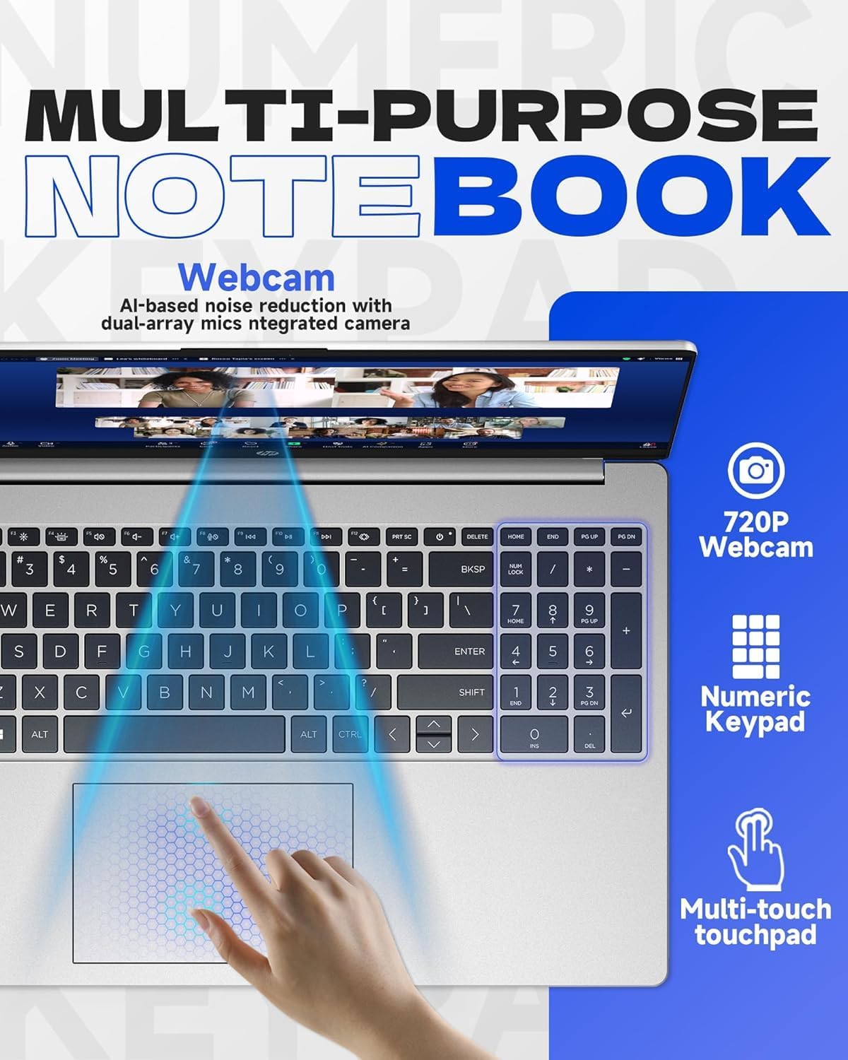 HP New 15.6 inch Laptop Computer  2026 Edition  Intel High-Performance 4 cores N100 CPU  128GB SSD  Windows 11 Pro with Office 365 for The Web