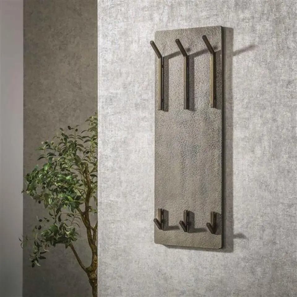 Hoyz Collection - Kapstok Ferro 2x3 Haken Hoog - Brons Antiek