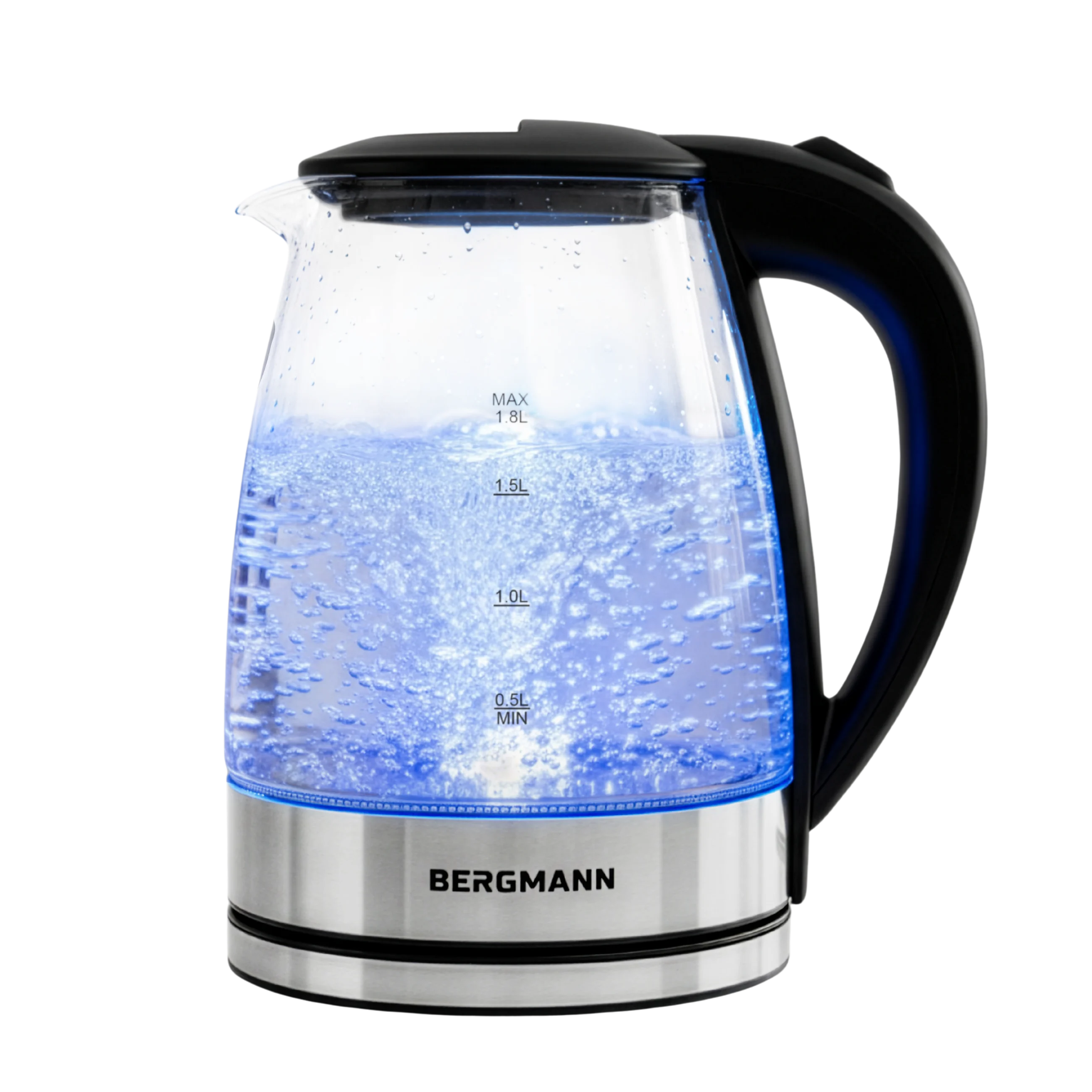 Czajnik Elektryczny Szklany BERGMANN 1,8L 2200W Srebrny