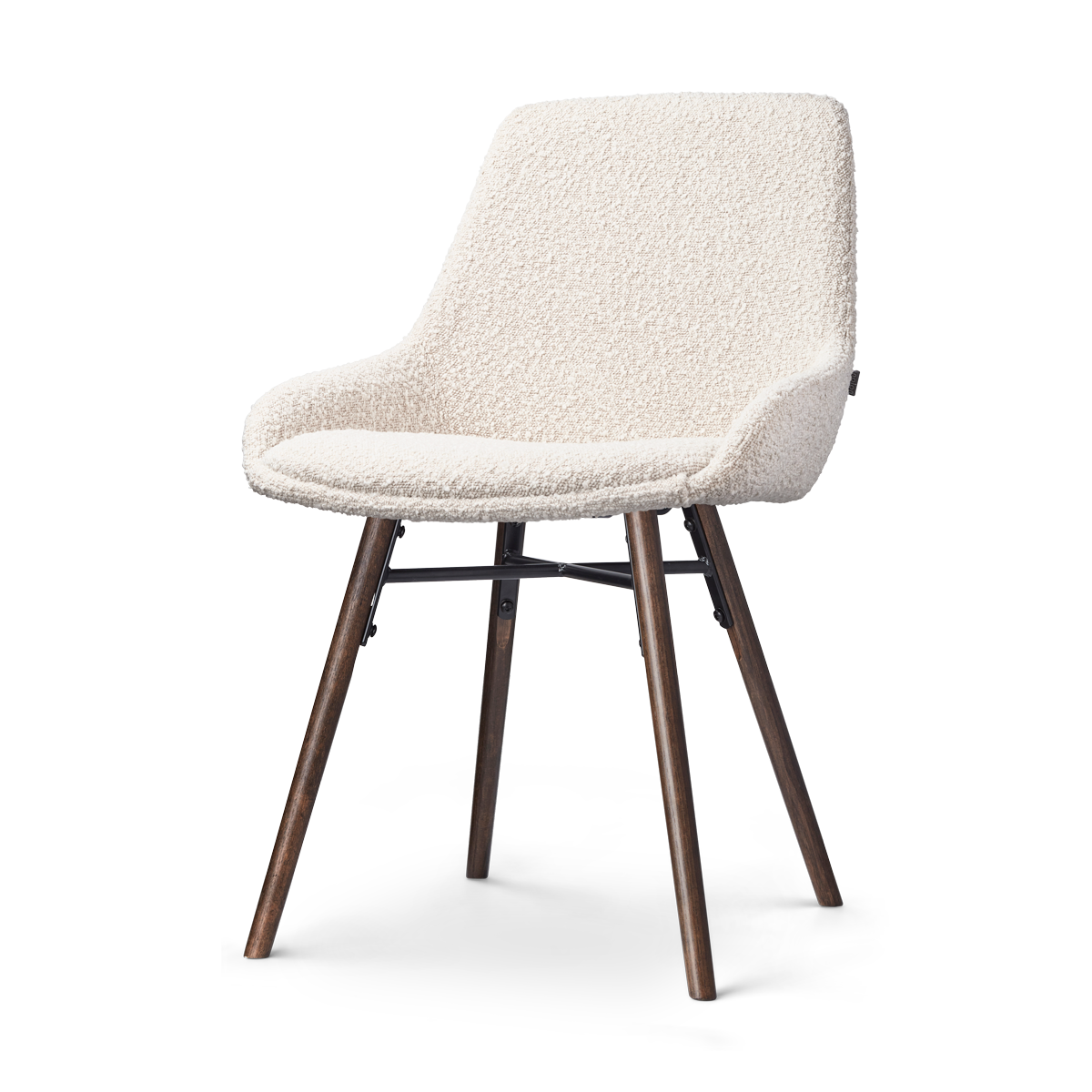 Nolon Nena-Isa Eetkamerstoel Bouclé Beige - Stof - Walnoot Poten