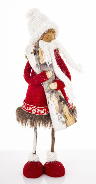 Dekoracja - figurka 24,5x9x7 cm FIONA z nartami