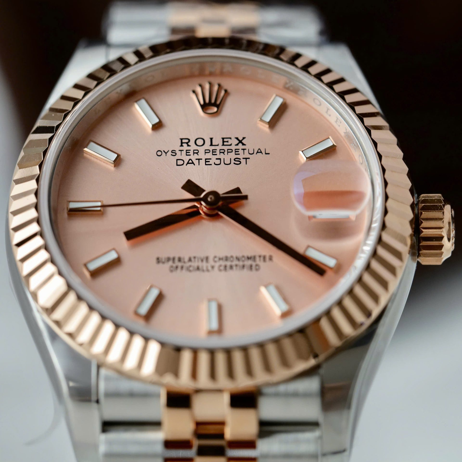 Rolex Datejust SS/RG Plated Pink Dial 31mm Jub THBF Replica