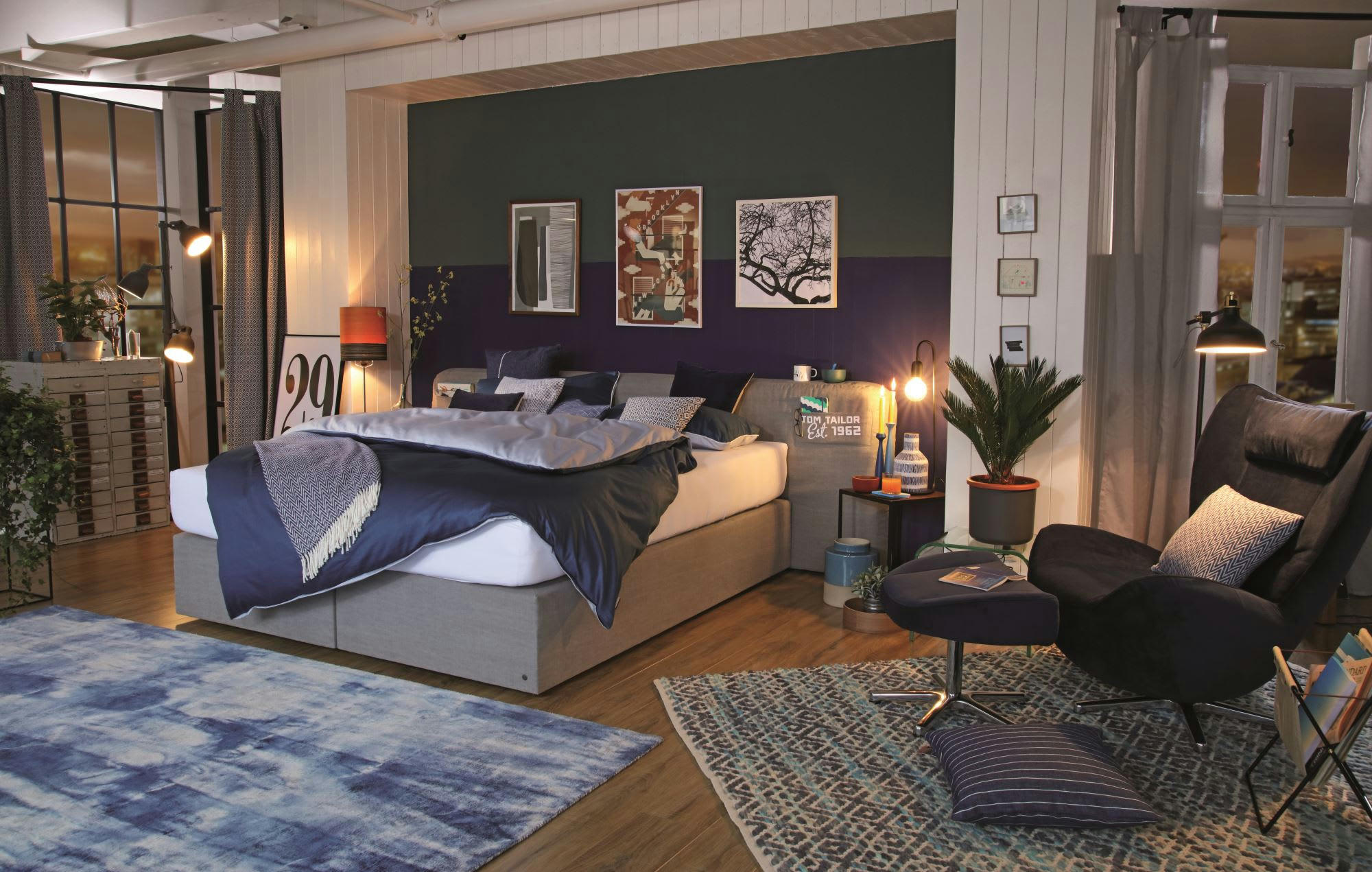 SHINE - Tapis élégant avec un doux brillant en viscose Bleu 160x230