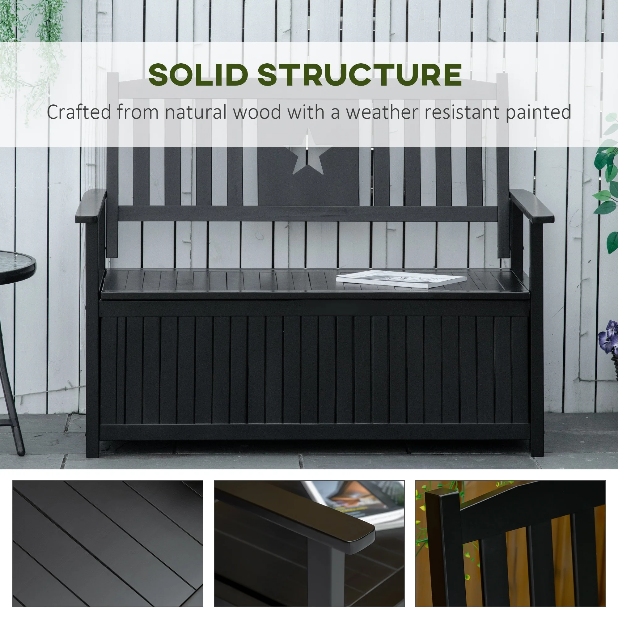 Outsunny Outdoor Storage Bench (Excluding the table)