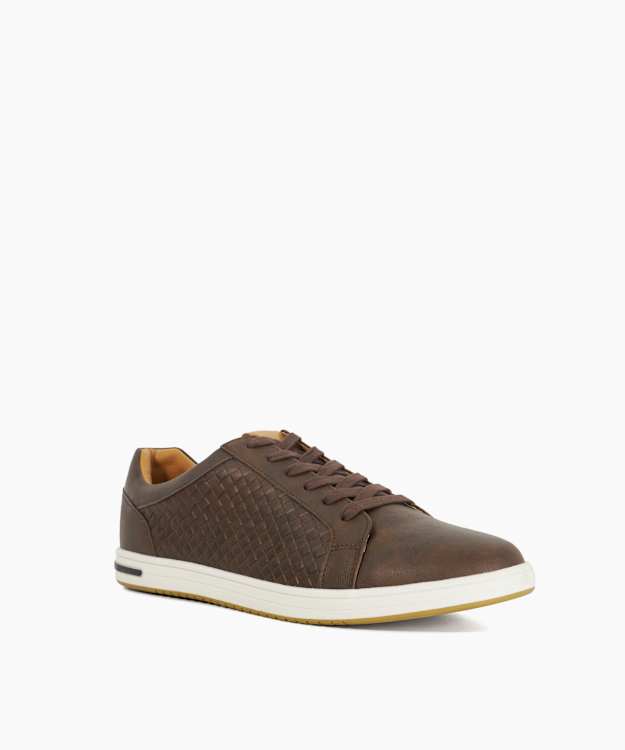 Tezzy Weave Brown - Lace-Up Weave Trainers