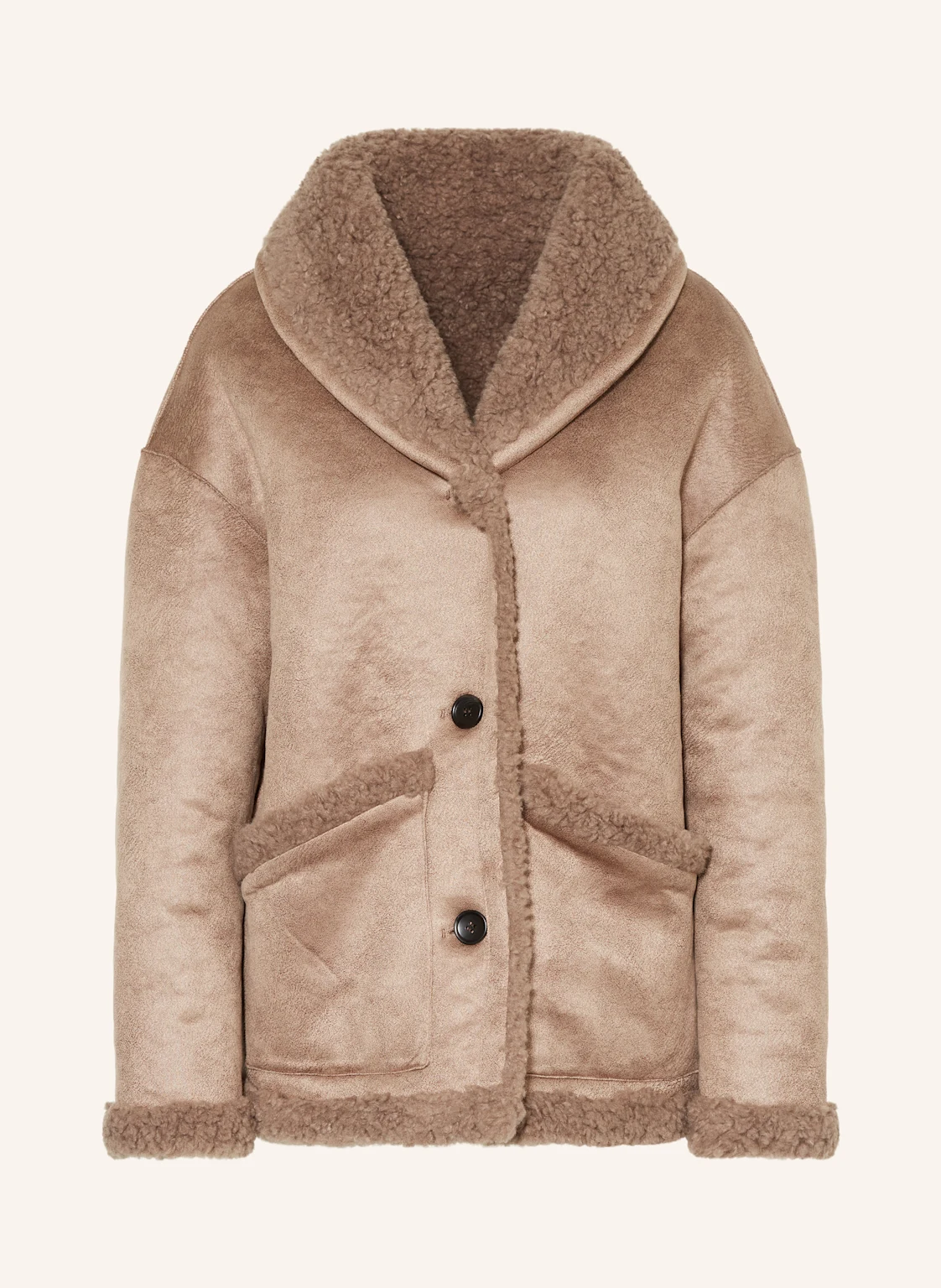 STUDIO AR Teddyfell-Jacke MIA in Lederoptik und zum Wenden
