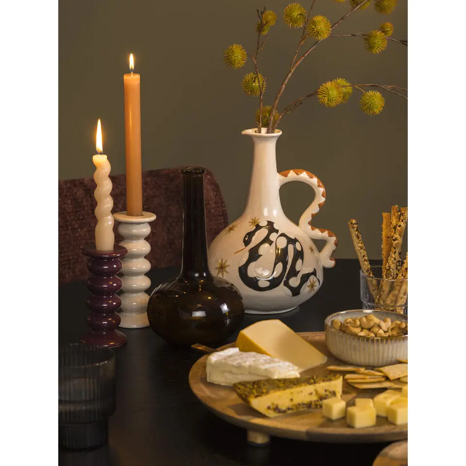 Vaas Snake off-white keramiek - 26x20x18 cm