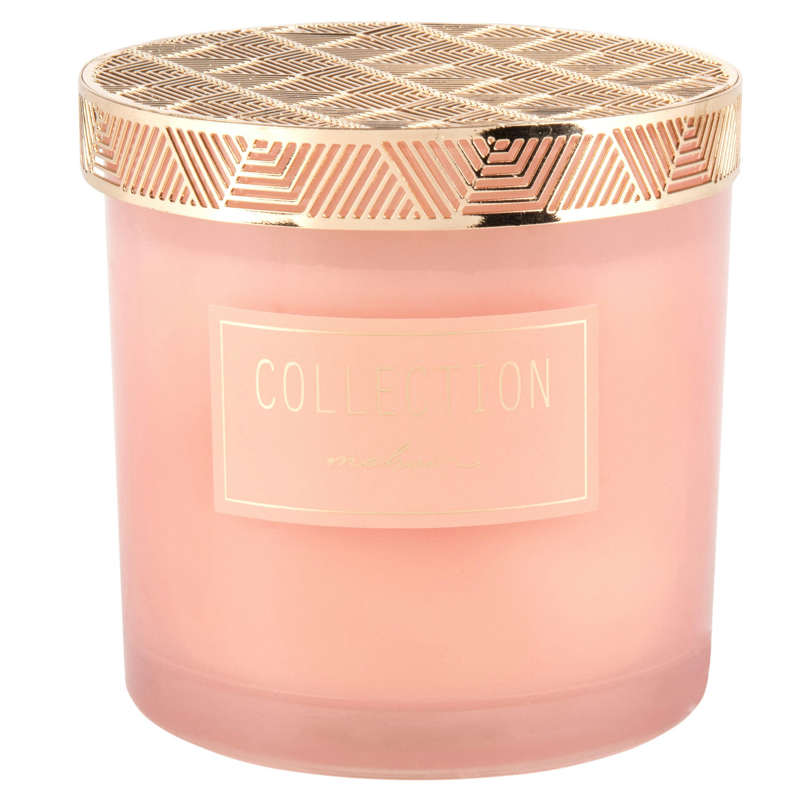 CLASSIQUE - Bougie parfumée corail en verre et métal doré, 350g