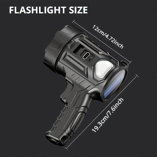 NNETM USB Rechargeable LED Spotlight Flashlight (6 Modes)