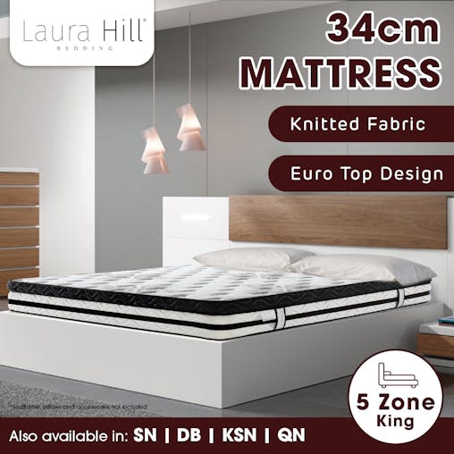 NNEDPE Laura Hill King Mattresswith Euro Top - 34cm