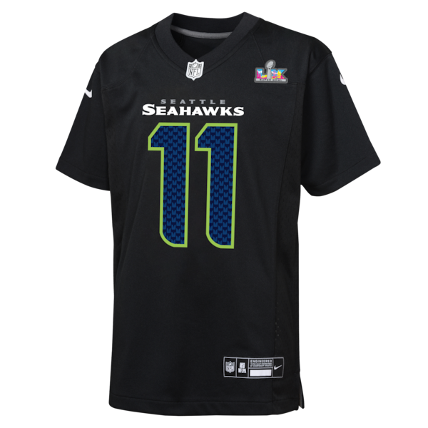 Youth Seattle Seahawks Jaxon Smith-Njigba Nike Black Super Bowl LX Patch Carbon Fashion Game Jersey