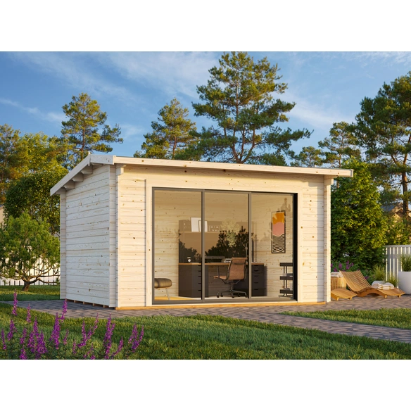 Gartenhaus »Ines Slide«, B x H x L: 390 x 250 x 300 cm, Braun, tauchgrundiert