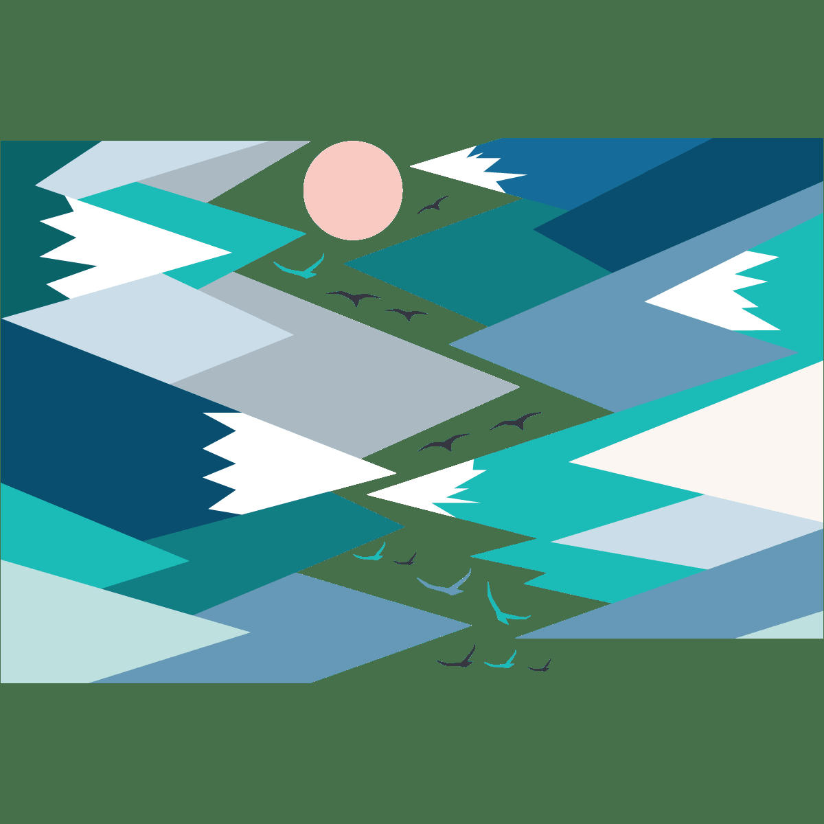 - Stickers enfant montagnes scandinaves lolika 60x90cm