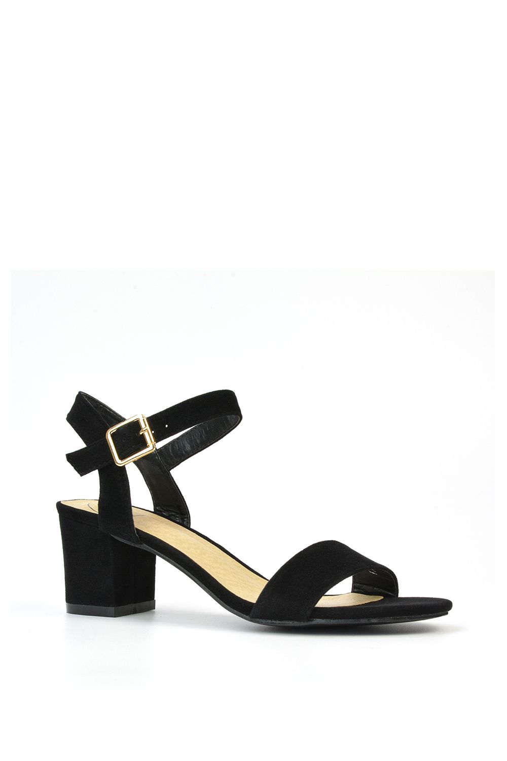 XY London Jessica' Strappy Open Toe Mid Block Heel Sandals With Ankle Strap