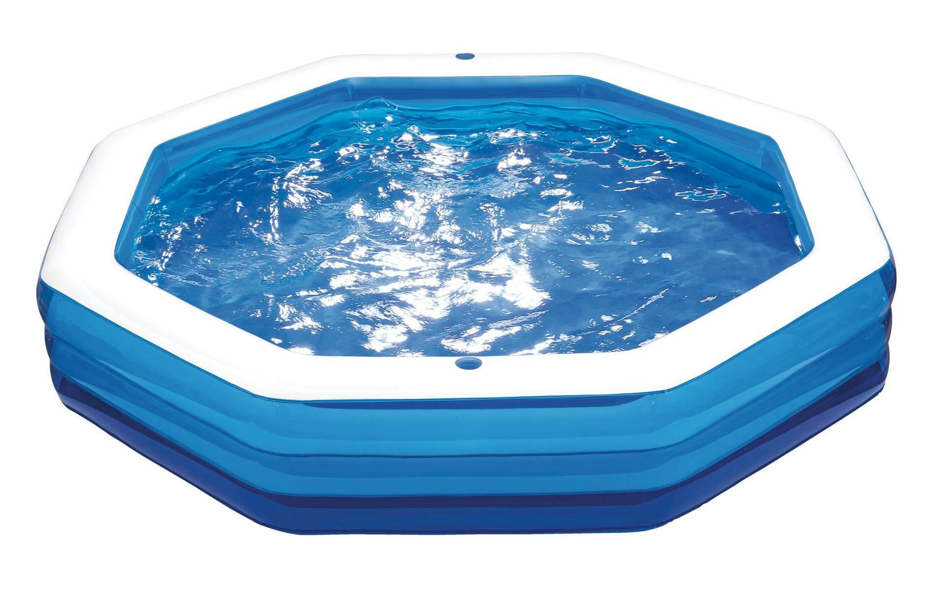 Stella & Finn Octagon Oasis Inflatable Wading Pool, 110 x 83 x 18-in, Ages 3+