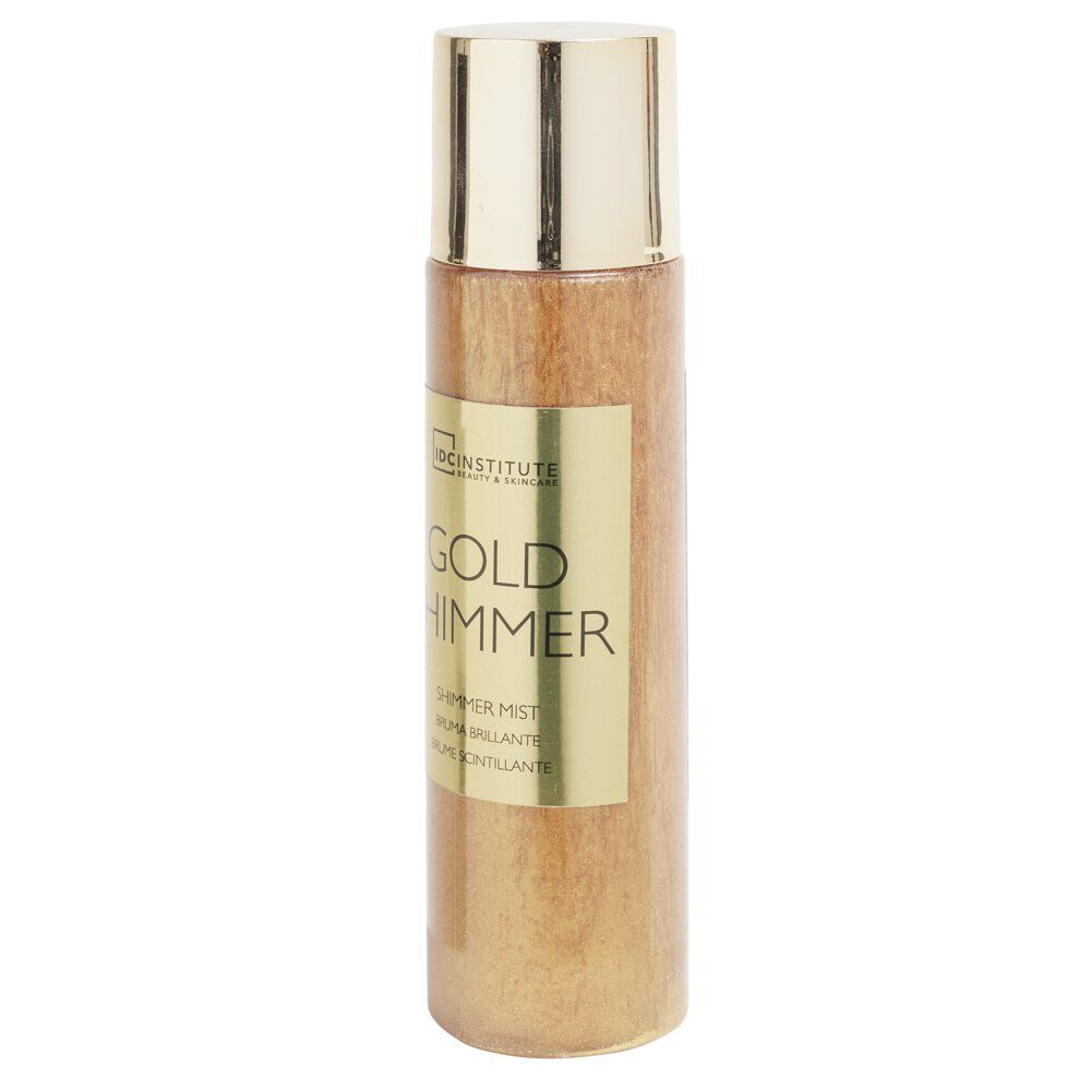 Brume pour le corps 150ml pailletée dorée dans flacon en plastique