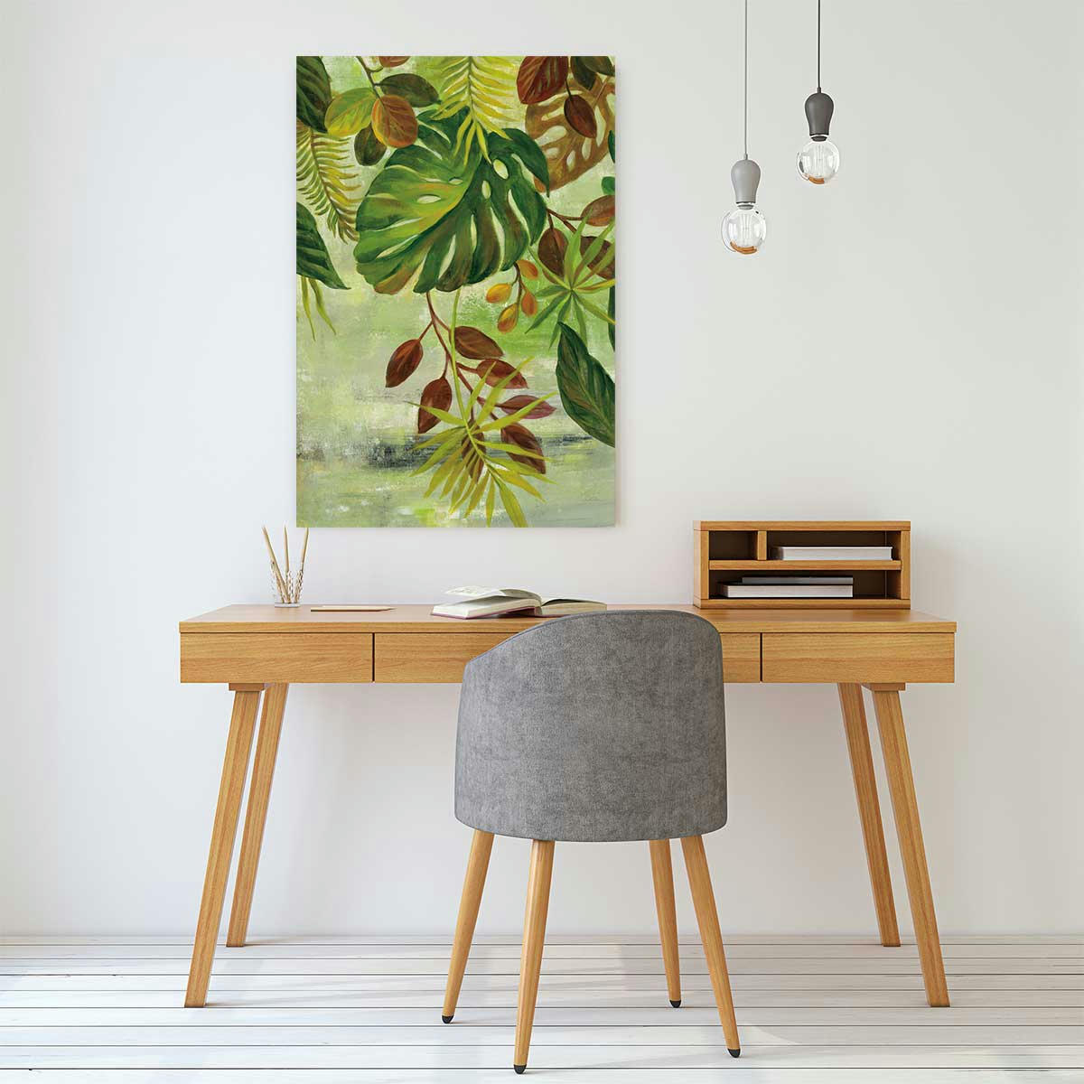 - Tableau Feuillage tropical imprimé sur toile 40x60cm