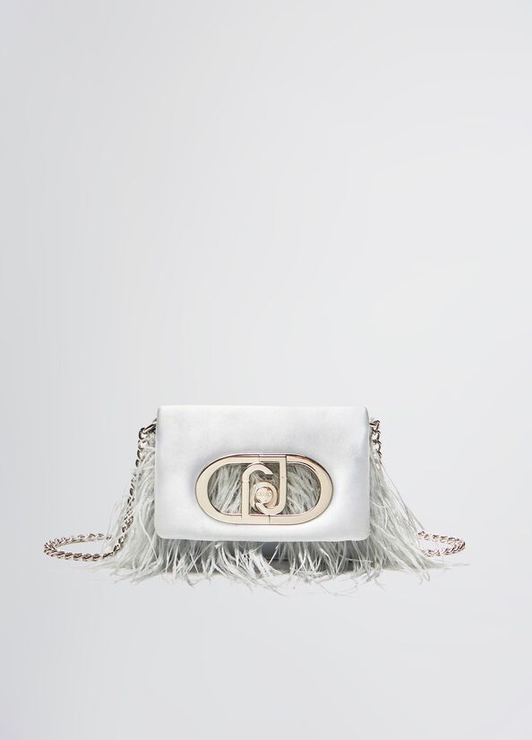 Borsa LaPuffy mini con piume