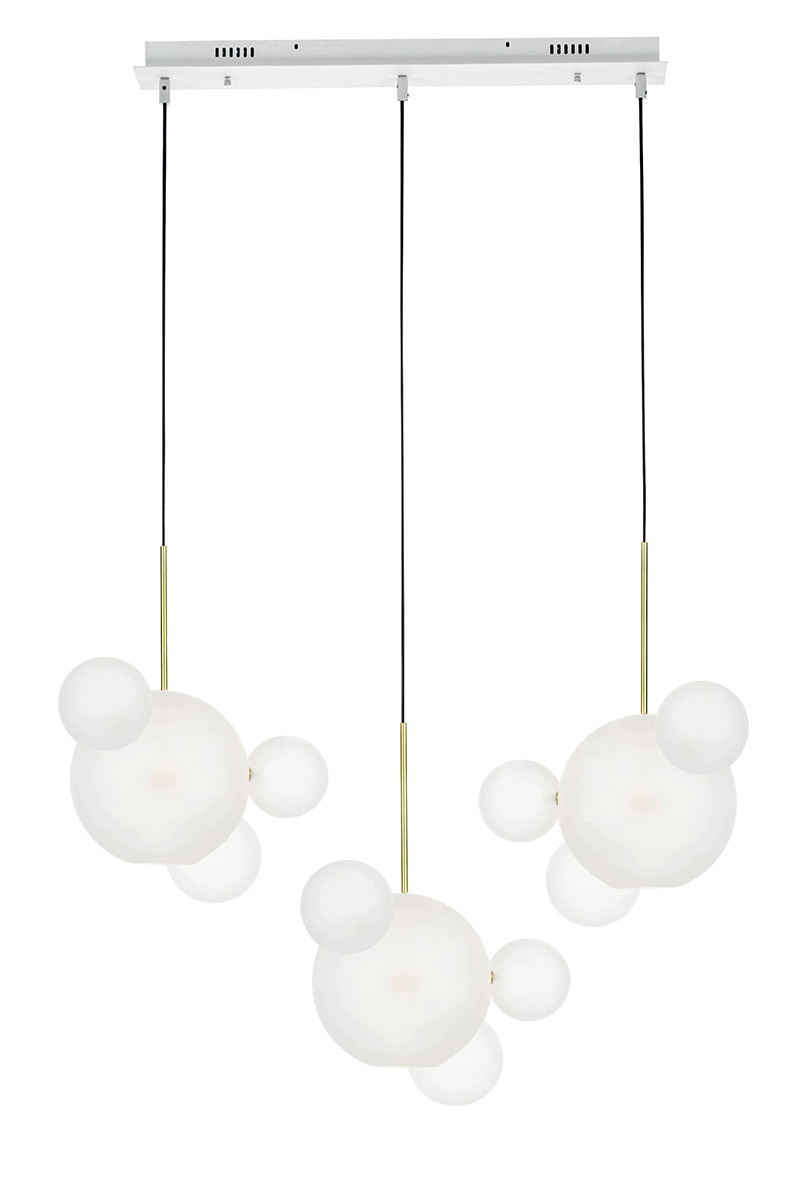 MOOSEE lampa wisząca CAPRI LINE 3 złota/ biała - 180 LED/aluminium/szkło