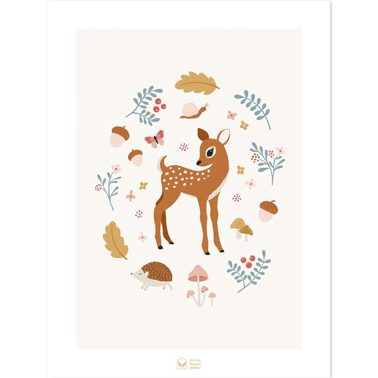 JÃ–RO - Affiche faon Sweet Fawn (30 x 40 cm)