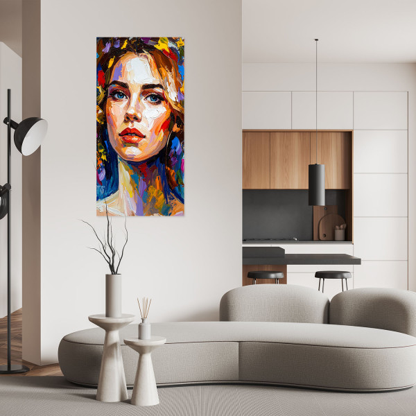 Naklejka na ścianę do salonu sypialni Feeby Kolorowy Portret Kobiet 40x80