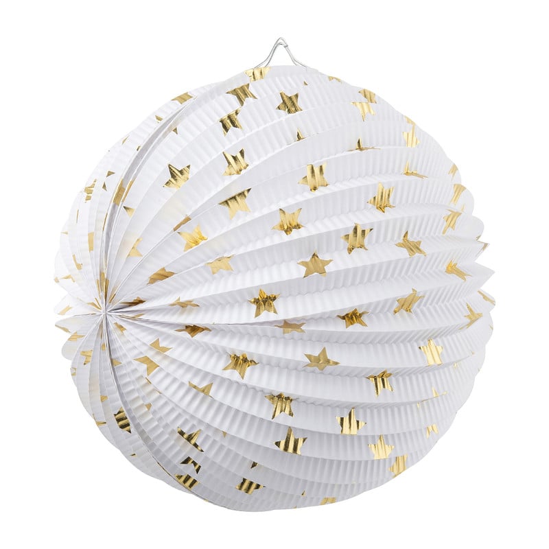 Lampion wit/goud - diverse varianten - &Oslash;25 cm