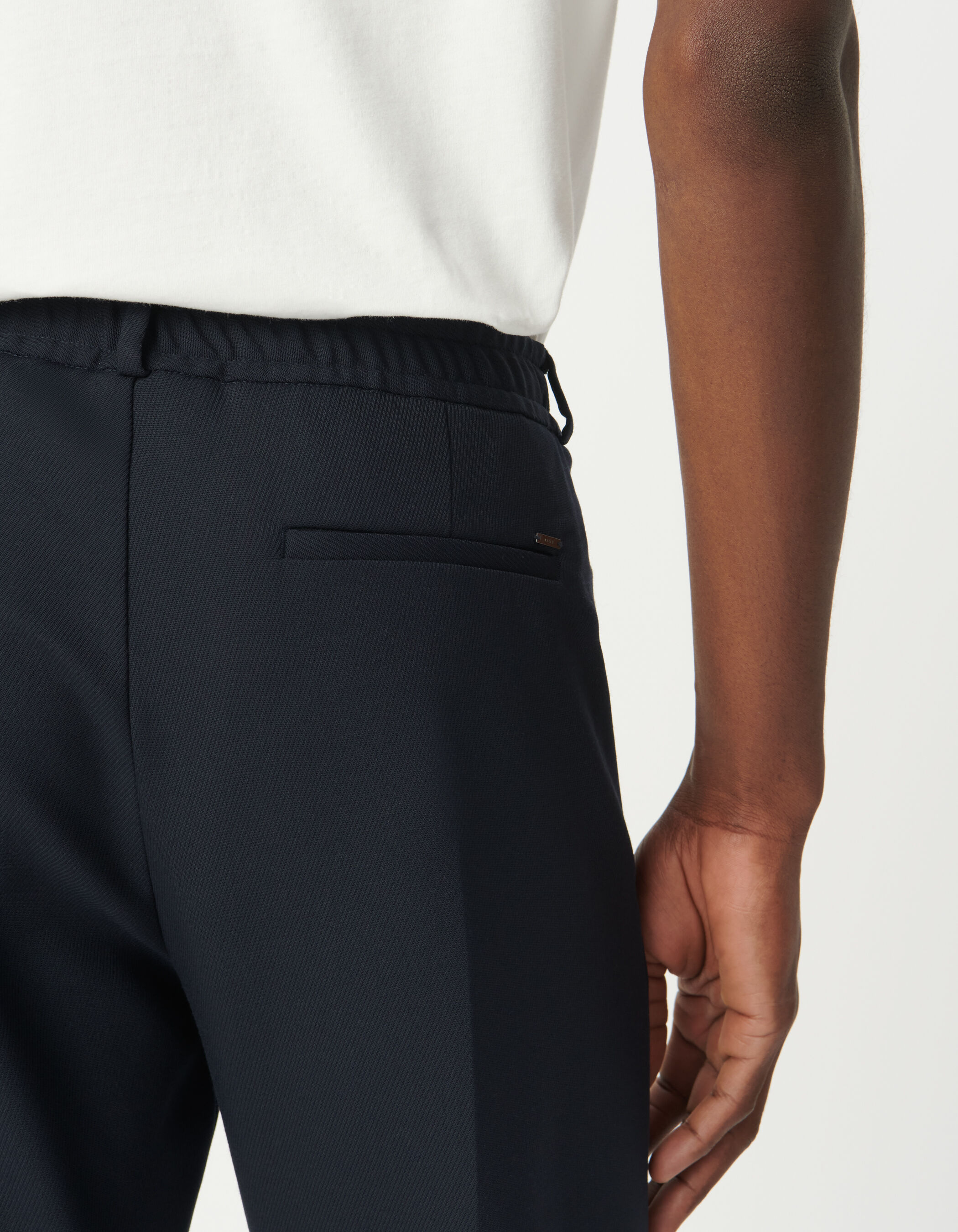 Pantalon de costume marine élastiqué dos Homme