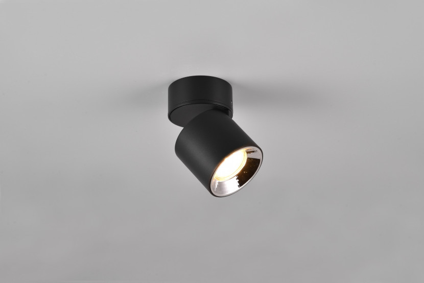 Spot okrągły czarny Guayana 1xGU10x10W wym:12x8,7x8,7cm IP20 Trio