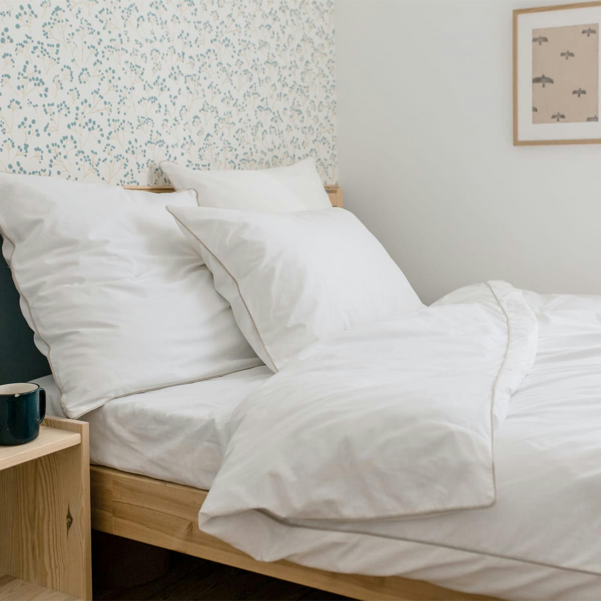 BLANC D'ECUME - Drap housse uni en coton blanc 180x200