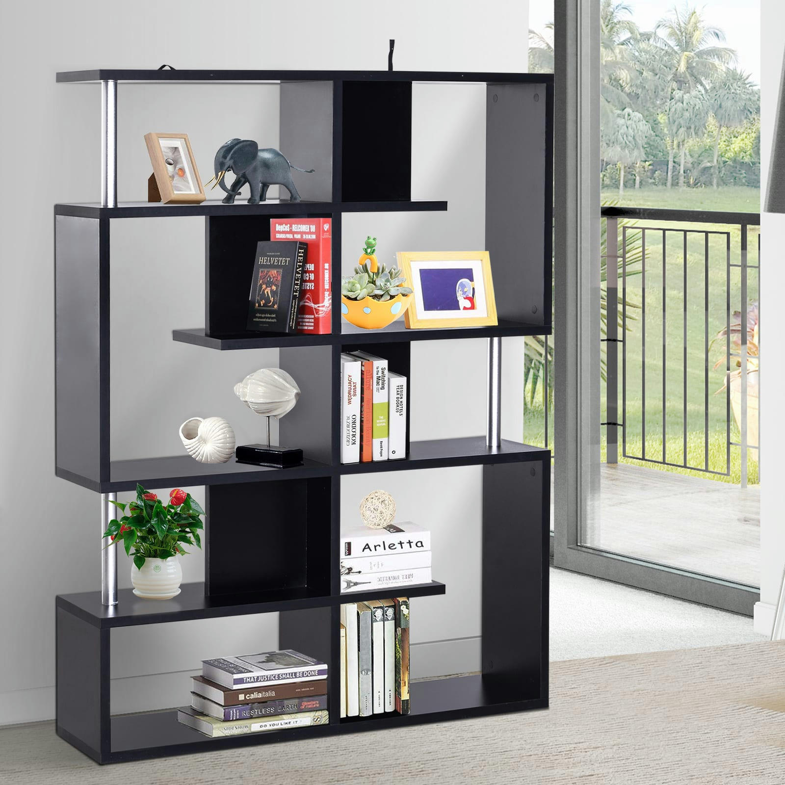 - Étagère séparation contemporaine 120L x 29l x 160H cm noir métal