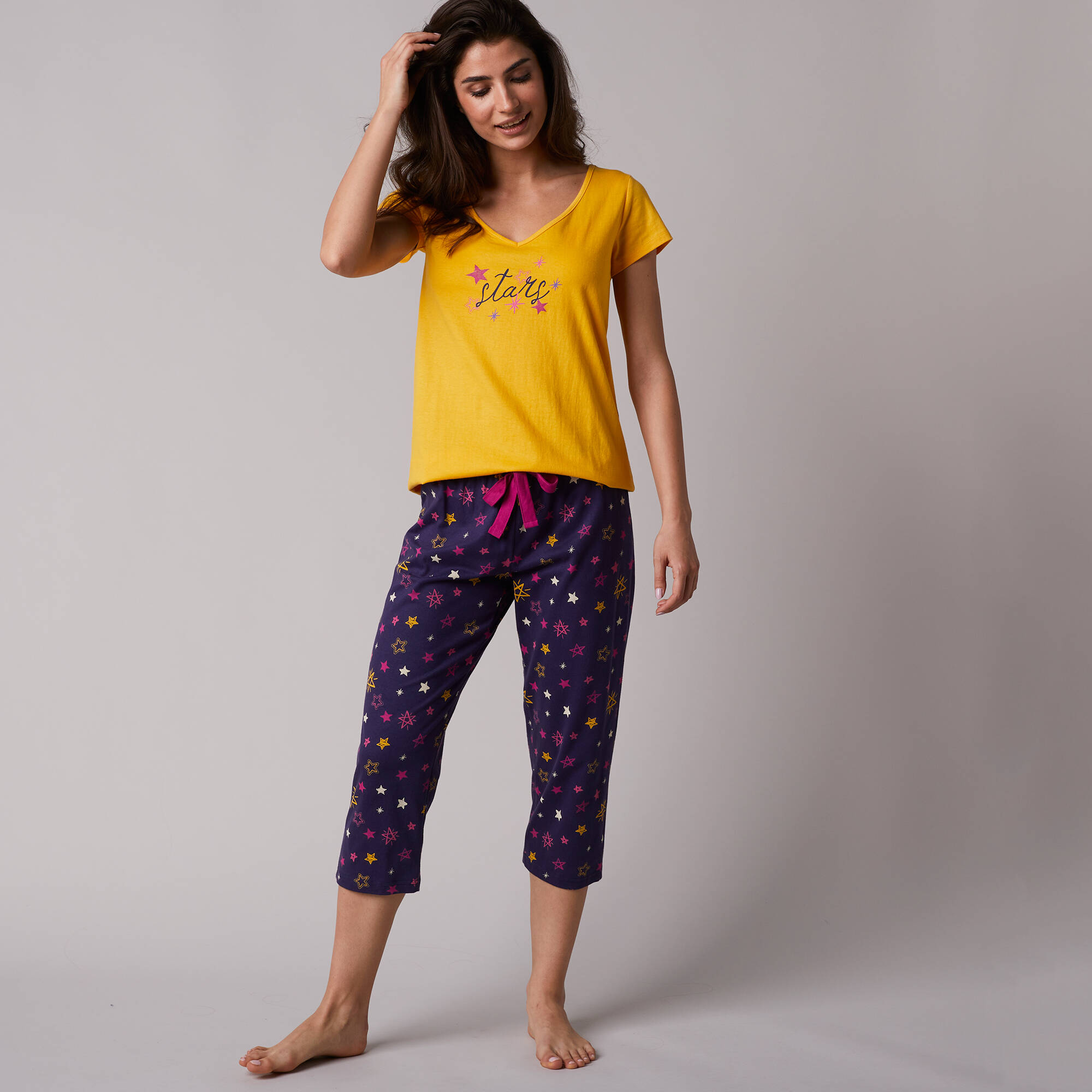 Pantacourt de pyjama imprimé étoiles Estrella - coton