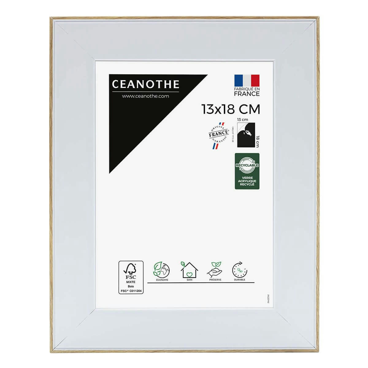 NEWTON - Cadre photo brut 13x18 cm résine recyclée