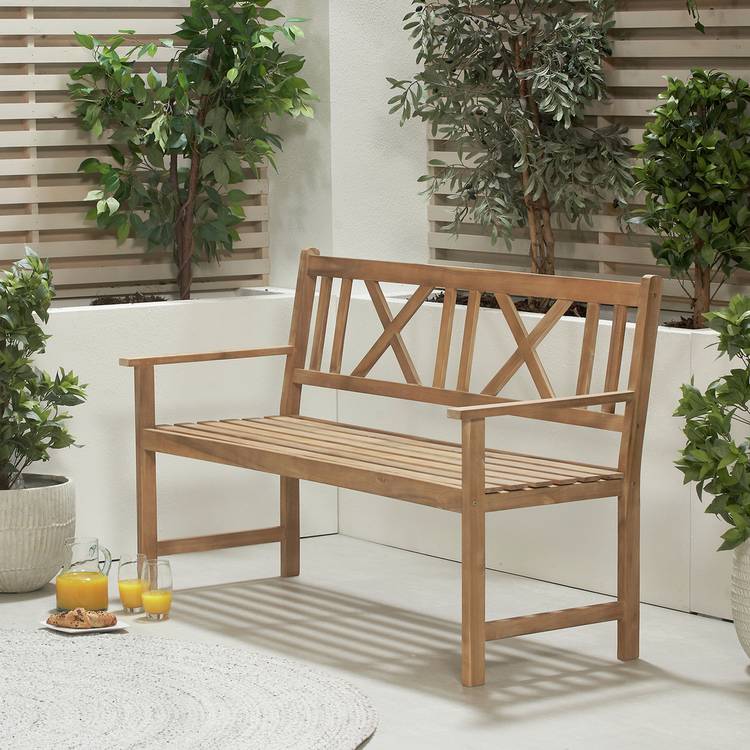 Pacific Cambridge 3 Seater Wooden Garden Bench - Natural