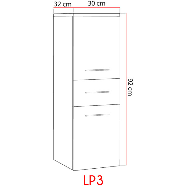 Szafka łazienkowa LUPIO LP3 biały laminat