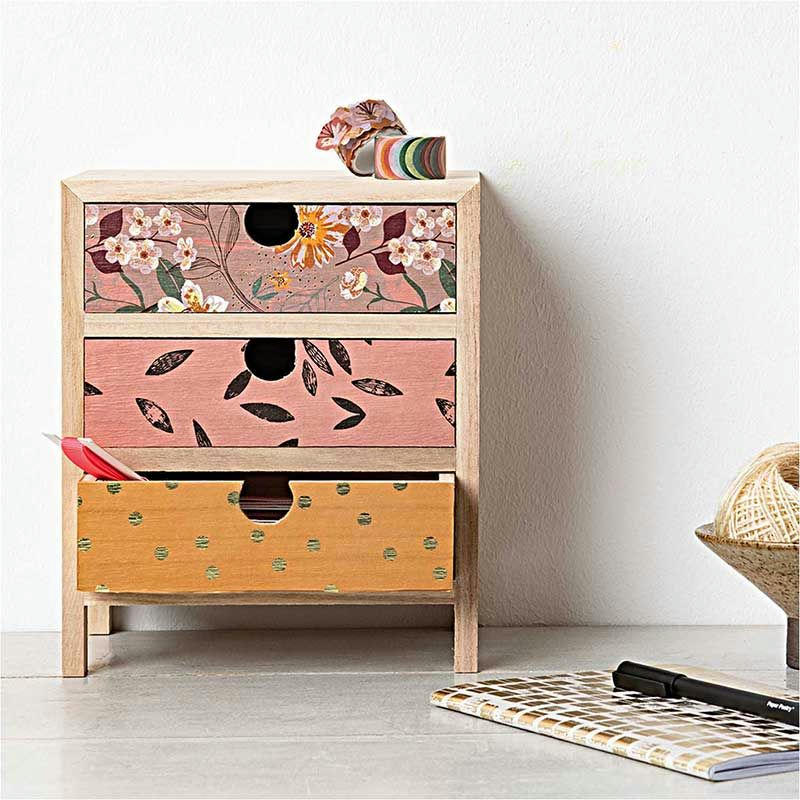 PATCH - Papier patch rose motif floral 30x42cm