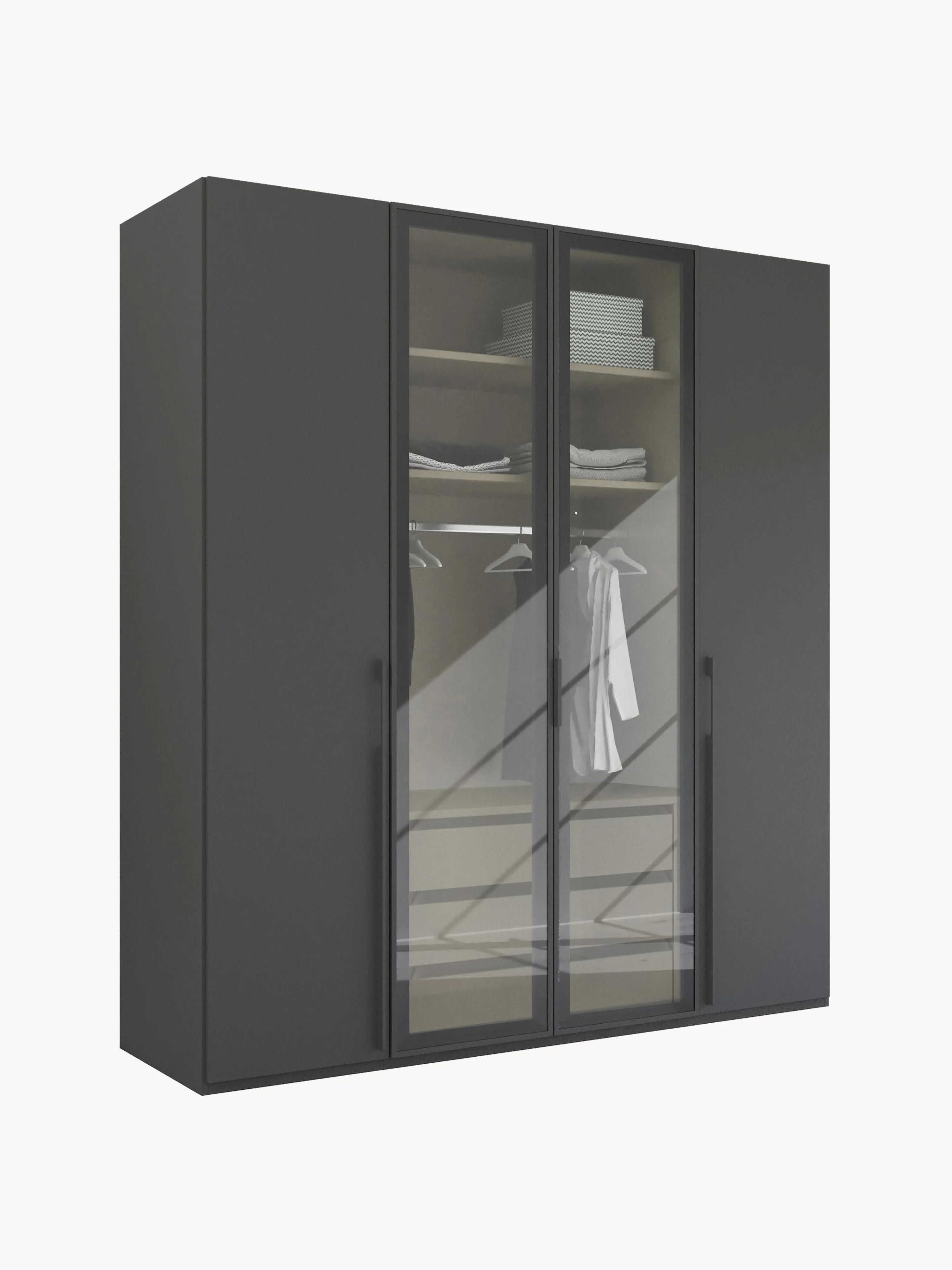 Drehtürenschrank Soriso mit beleuchteten Glastüren