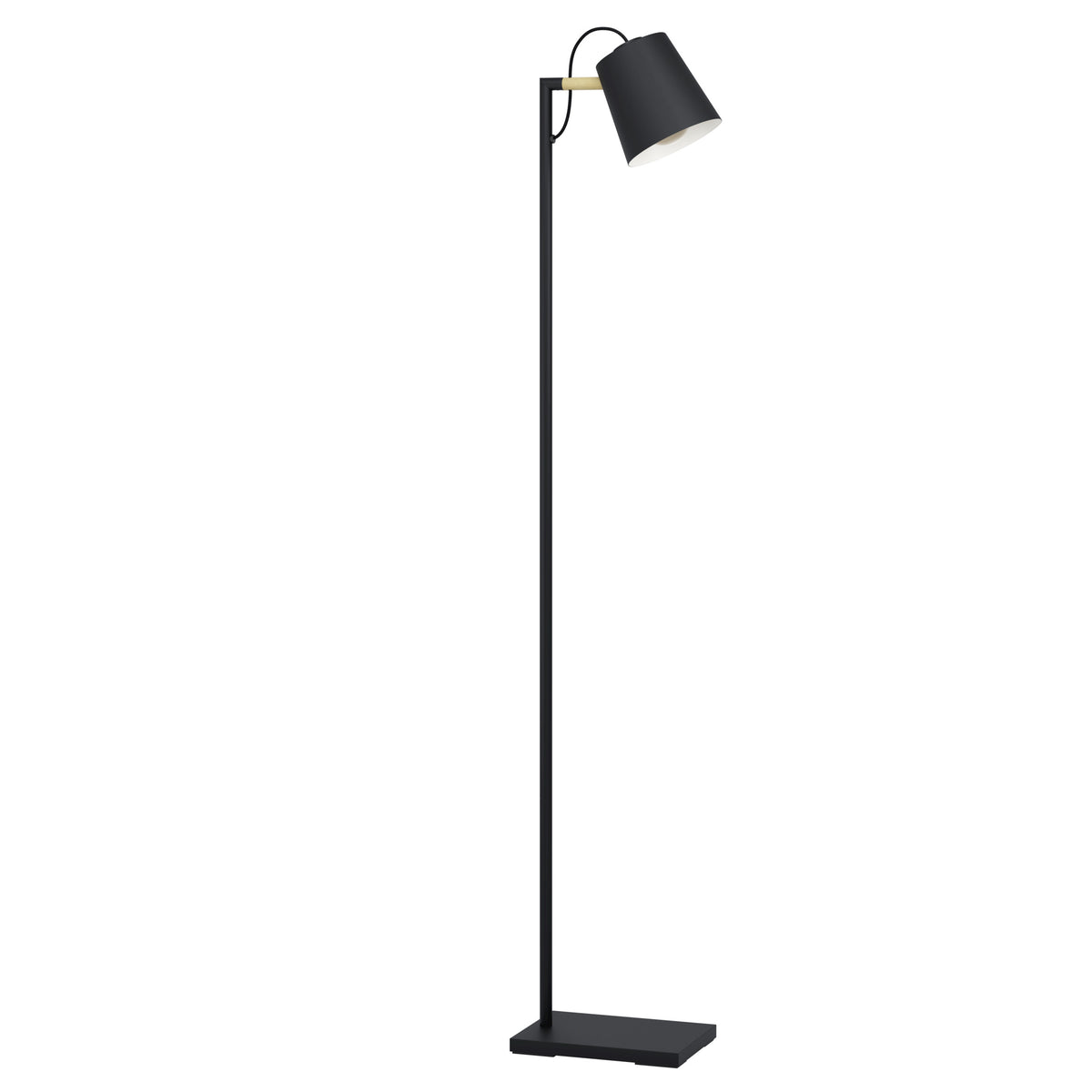 EGLO vloerlamp Lacey - e27(excl) - 159 cm - hout/staal - zwart/bruin