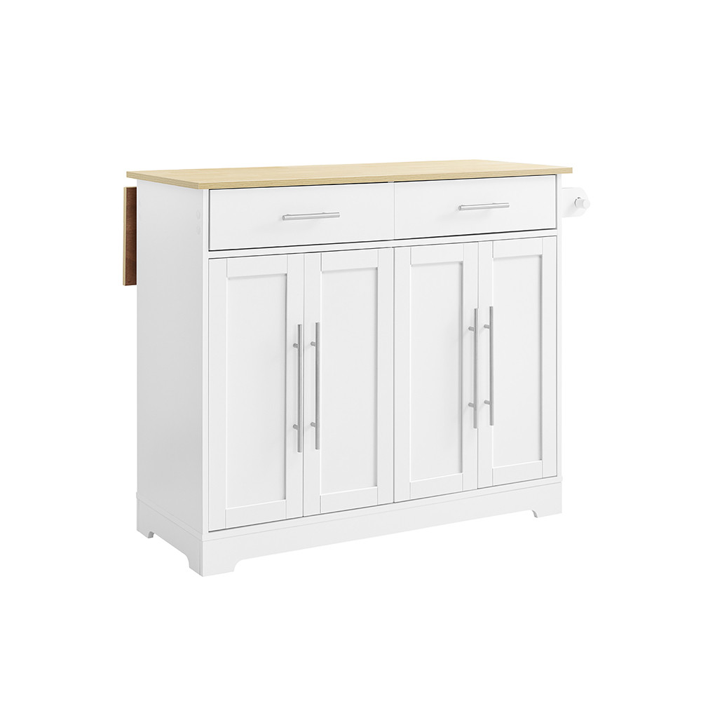 SoBuy Wyspa kuchenna z dwiema szufladami 113x69x91cm Funkcjonalny FKW129-NW