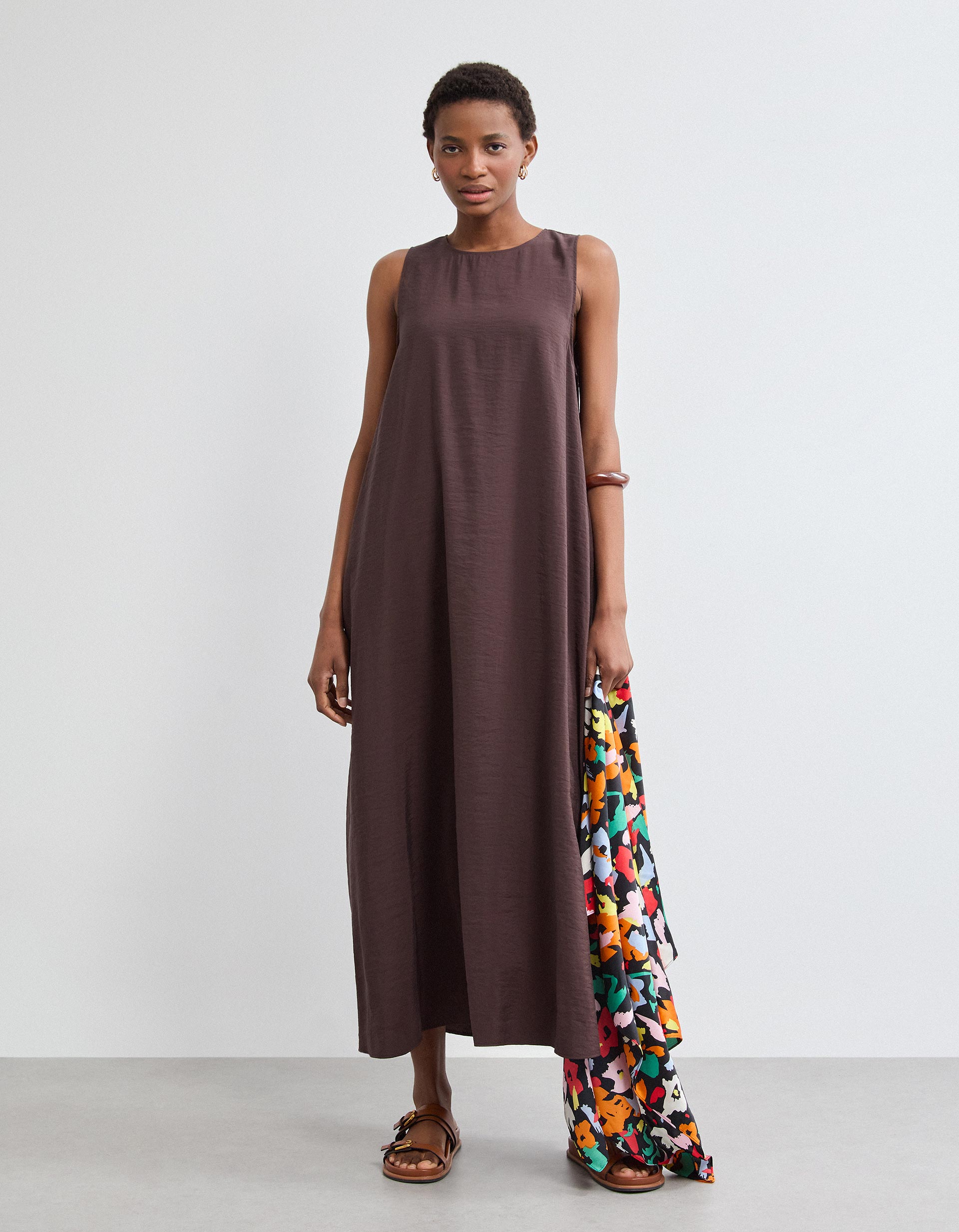 Vestido Modal, Mulher, Castanho