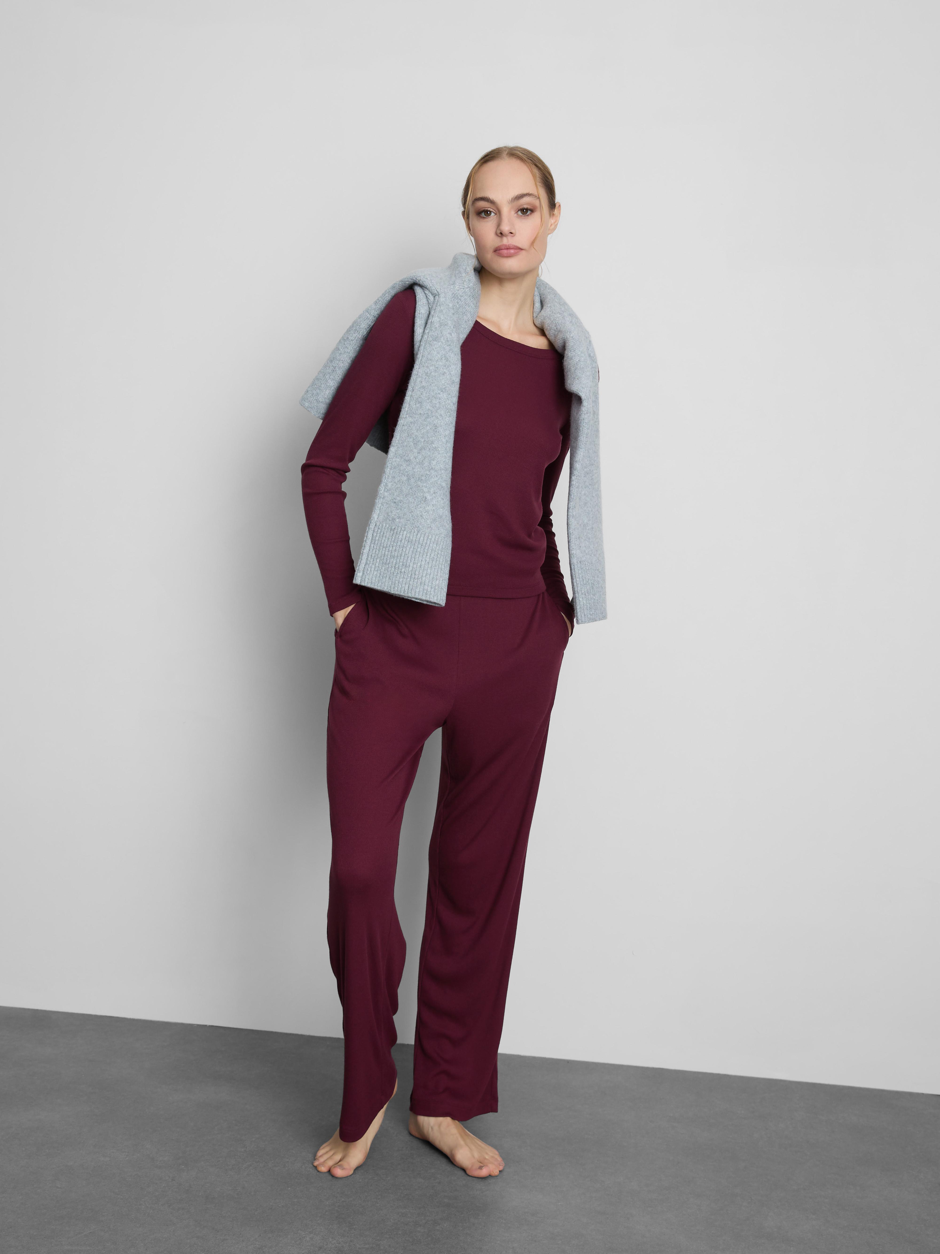 Ribbed Jersey Long Pajamas