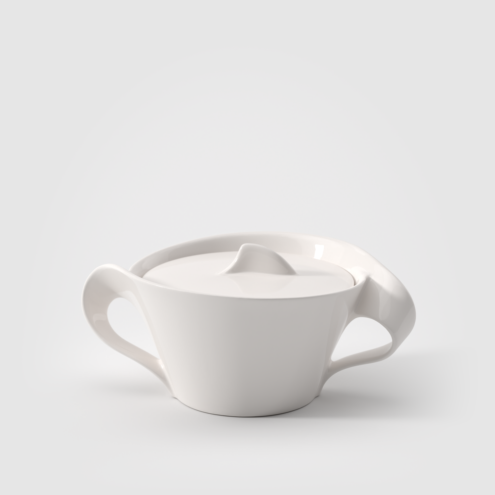 NewWave Sugar bowl - White, 7.8 oz, Premium Porcelain