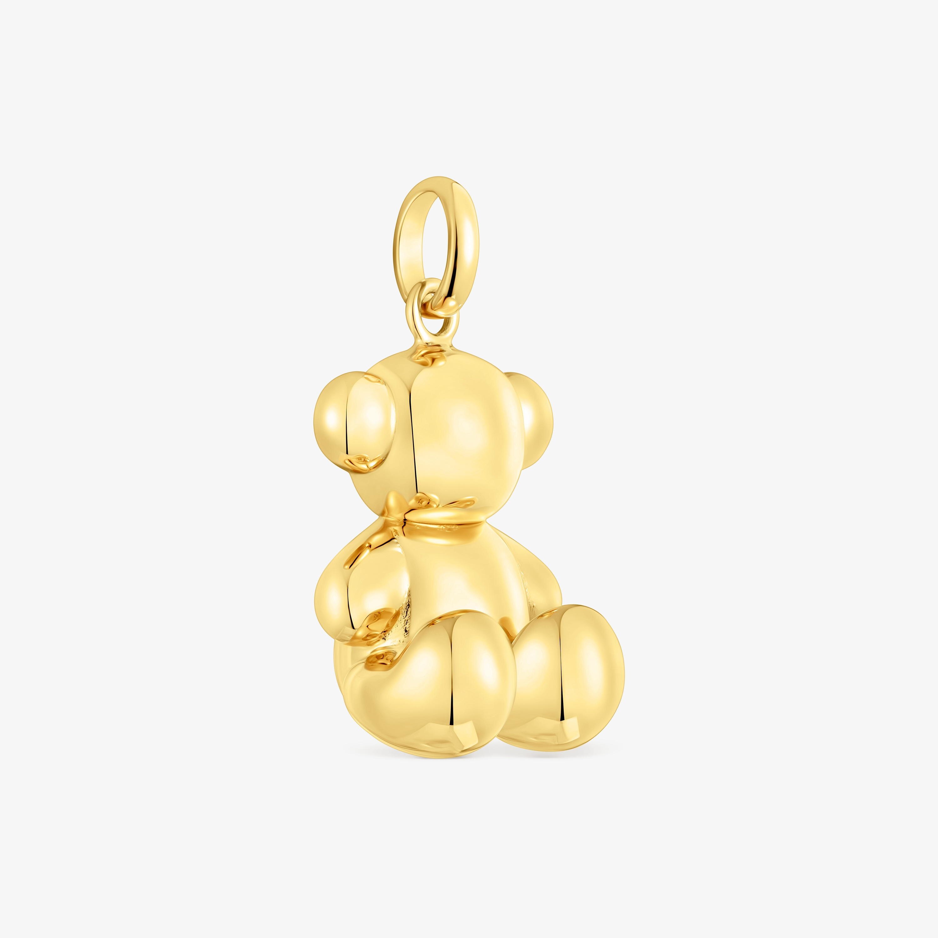 Colgante oso grande con baño de oro 18 kt sobre plata Bold Bear